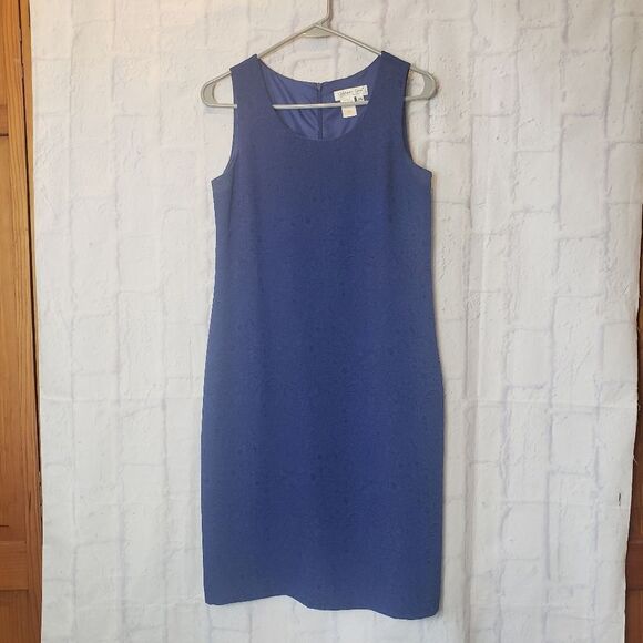 COLDWATER CREEK 2PC Dress & Jacket Suit Set Paisley Blue 6 Petite - Picture 8 of 11